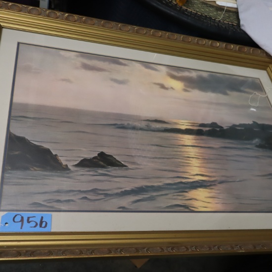 FRAMED PRINT OF THE SEA  32 X 26