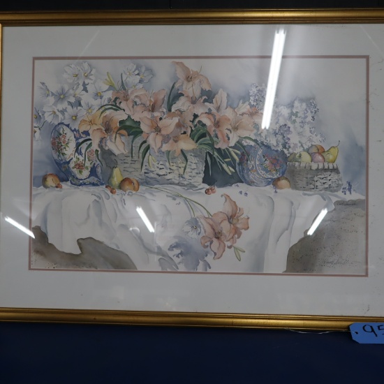 FRAMED FLORAL PRINT  26 X 36
