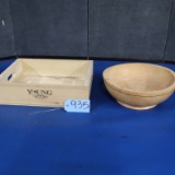 WOODEN BOWL & WINE BOX