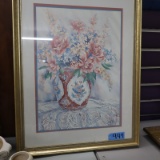 FRAMED FLORAL PRINT SIGNED AND NUMBERED  26 X 35