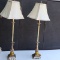 PAIR OF BRASS BUFFET LAMPS