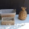 2 BASKETS AND WICKER PINEAPPLE