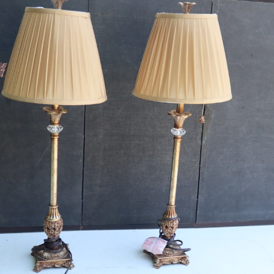 PR. OF BRASS BUFFET LAMPS