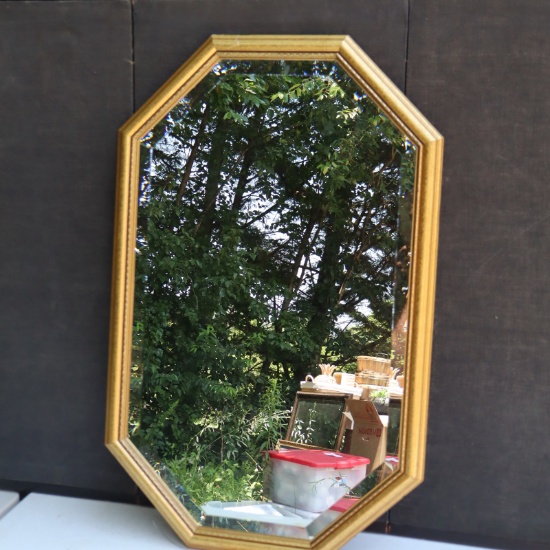 GOLD FRAME BEVELED MIRROR  32 X 50