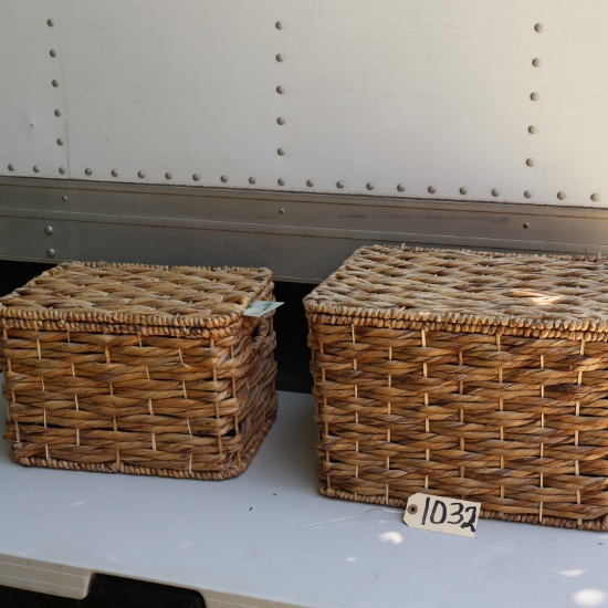 2 WICKER CHESTS NEW  16"