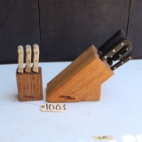 2 BLOCKS OF KITCHEN KNIVES