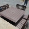 OUTDOOR UMBRELLA TABLE  MADE IN  POLLYWOOD  W/ 8 CHAIRS