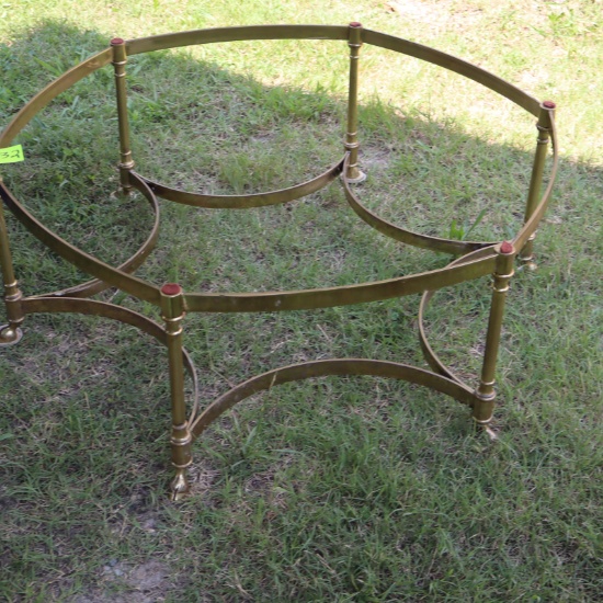 GLASS TOP BRASS TABLE
