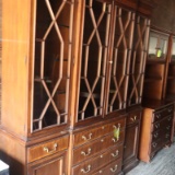 VERY NICE BREAKFRONT CHINA BY WHITE FURNITURE W/ GLASS SHELVES