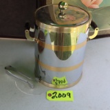 SILVERPLATED ICE BUCKET AND TONGS