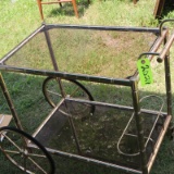 BRASS  & GLASS TEA CART