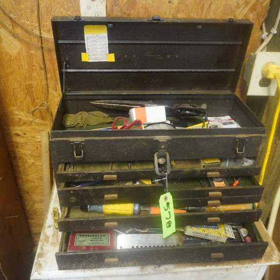 Old Machinest Toolbox & Contents