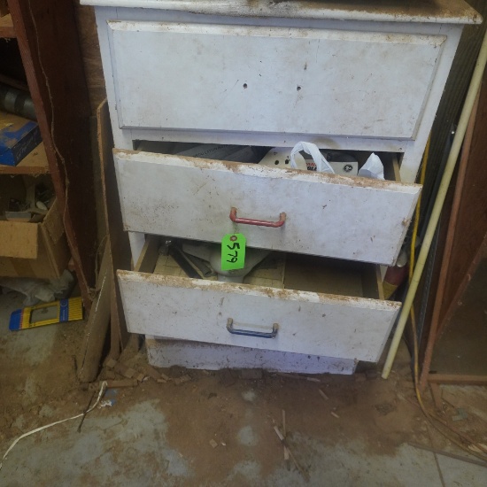 OLD WOODEN CHEST W/ TOOLS