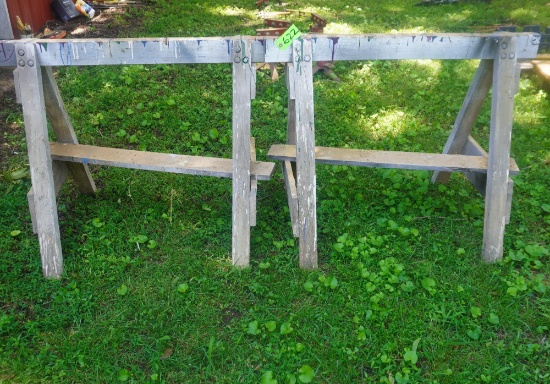 2 WOODEN SAW BUCKS