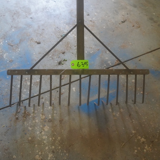 OLD HANDMADE WOODEN RAKE