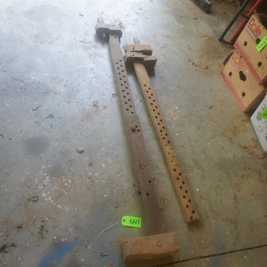 WOODEN BAR CLAMPS OVER 100 YR OLD 65 & 51"