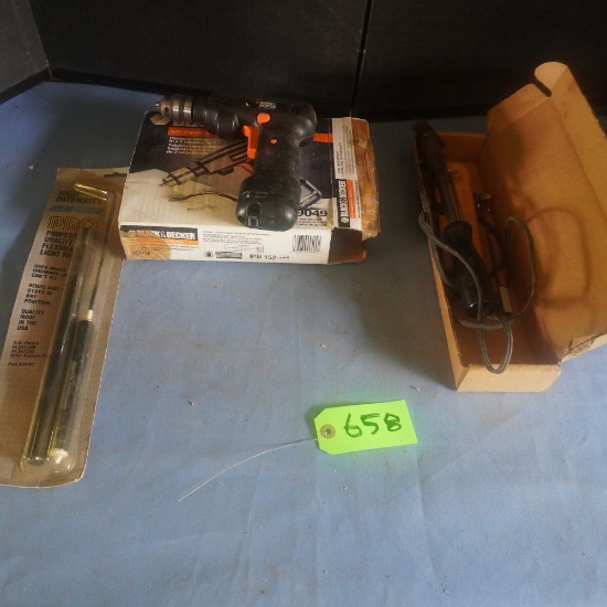 BLACK AND DECKER DRILL DRIVER, BRANDER, PRO FLEXIBLE LIGHT