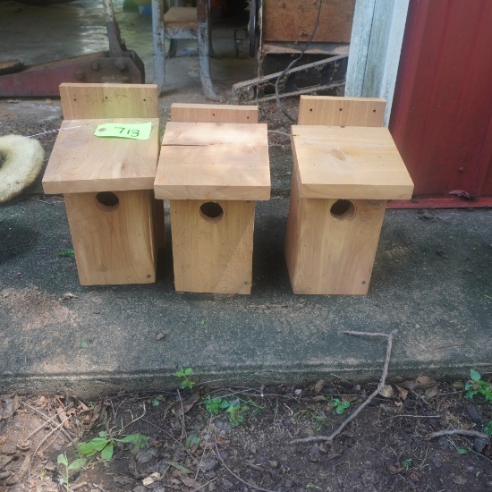3 CEDAR BIRD HOUSES