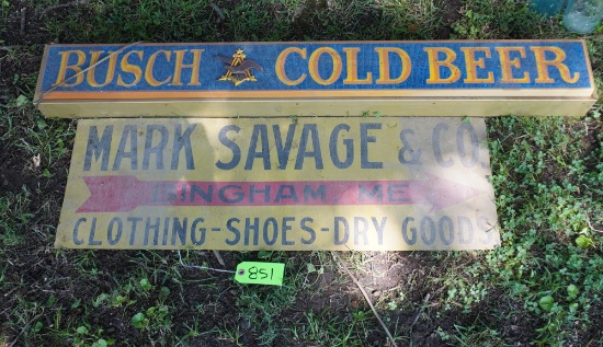 ELECTRIC BUSCH AND METAL ADVERTISING SIGNS