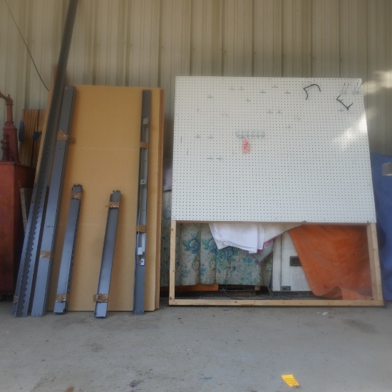 Peg Board 61 X 72 W/Shelves And 10 Ft. Rails