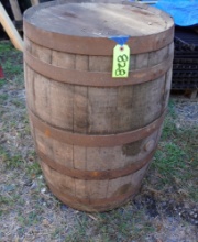 OLD WOODEN LIQUOR BARREL 50 GAL.