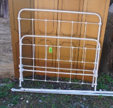 OLD IRON BED W/ RAILS