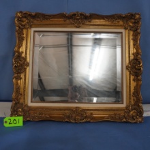 ORNATE GOLD FRAME BEVELED MIRROR