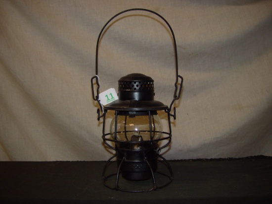 RR lantern marked SAL RR (Seaboard Airline). Short clear globe etched SAL