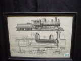 Framed print Modern American Freight Locomotive 20x14