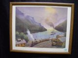 Framed print Columbia River Portage Point by Fogg 21x17
