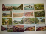 Vintage RR postcard lot Santa Fe, Portland & Seattle, Moffat Road and others...