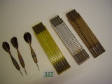 Fun lot folding rulers and metal tipped wooden darts