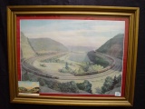 Framed print The Horseshoe Curve in Allegheny Mountains Altoona Penn. 31X24