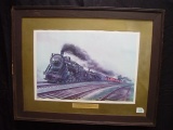 Framed and matted print Milwaukee Road Chicago Day Express 1938 Gil Reid 29x23