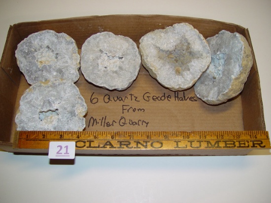 Quartz geodes from Miller Quarry Hamilton IL