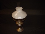 Oil lamp with chimney and glass shade 2 pics