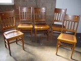 5 oak chairs. Local pickup only