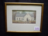 Framed and matted print “The Church in St. Andrews Parish April 1800” by Charles Fraser 10x8