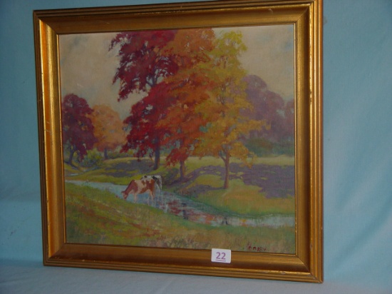 Oil on Canvas Pastoral Scene