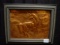 Framed copper tooling “Unicorn” by local artist Linda Auman 15x12