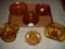 Box lot of amber glass