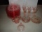 Pink depression glassware lot