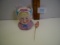 Porcelain 3 faced pin cushion and porcelain stick pin