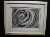 Framed and matted painting “Hear the Sound” by local artist Linda Auman 22x19