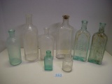 Glass medicine bottle job lot. Dr. Peters Kuriko (chip on top), Dr. Miles and others