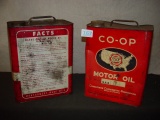 Co-Op & Montgomery Ward oil cans 2 pics