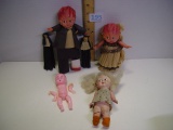 Celluloid and chalk doll lot as-is
