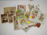 4 cabinet photos and 25 trade cards / cut outs