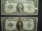 Pair of 1923 $1 Silver Certificates- One is torn and taped
