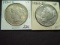 Pair of VF 1934-D Peace Dollars- One is cleaned